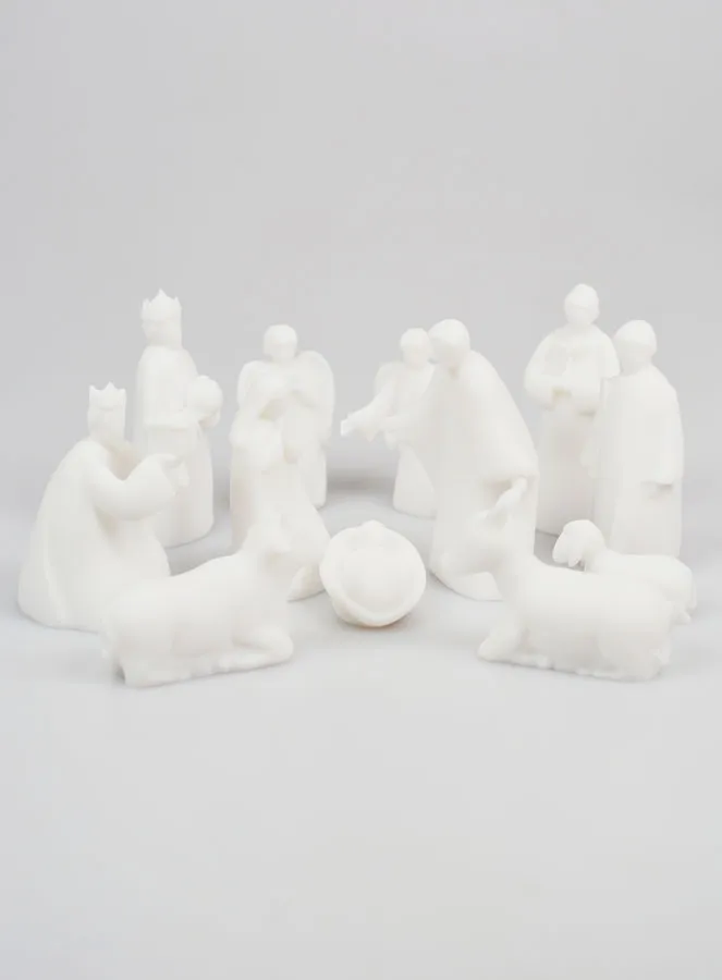 Complete Nativity Scene in Alabaster - 12 Pieces (pic 1)