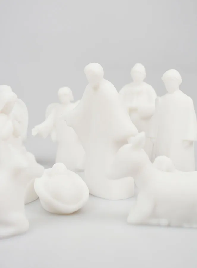 Complete Nativity Scene in Alabaster - 12 Pieces (pic 2)