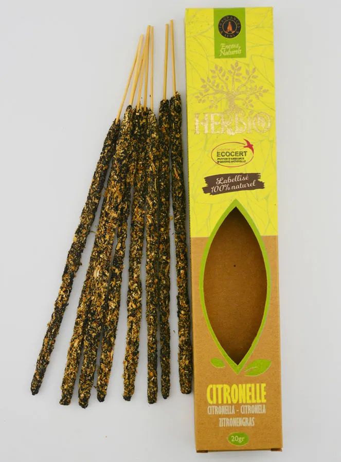 Ecocertified Incense Sticks - HERBIO Lemongrass 20g (pic 1)