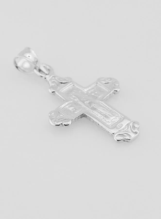 Broad Arabesque Cross Pendant Silver - 18mm (pic 4)