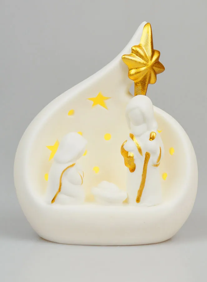 Illuminated Nativity Statue - 14cm (pic 1)