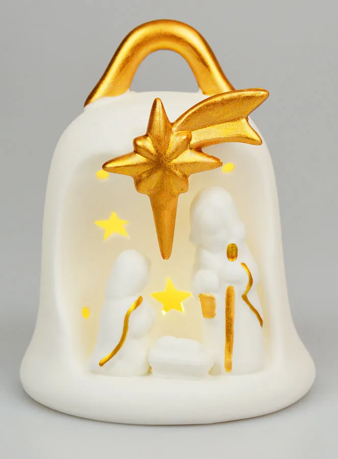 Nativity Scene Statue Lighted Bell - 14cm (pic 1)