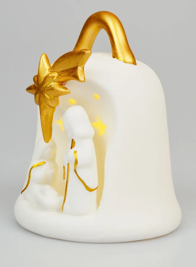 Nativity Scene Statue Lighted Bell - 14cm (pic 2)