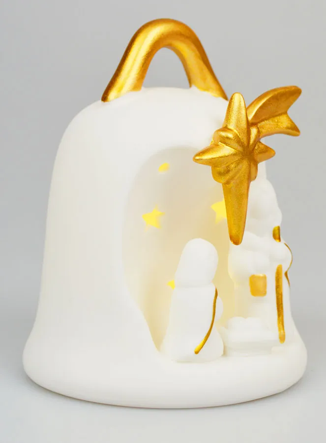 Nativity Scene Statue Lighted Bell - 14cm (pic 3)