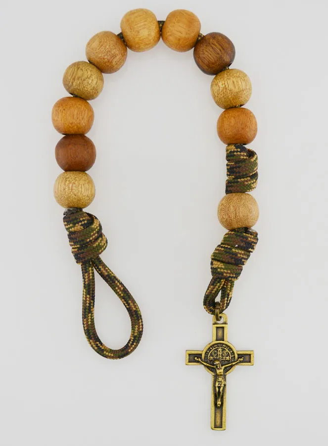 One Decade Bracelet Large Beads and Cross of Saint Benedict (pic 2)