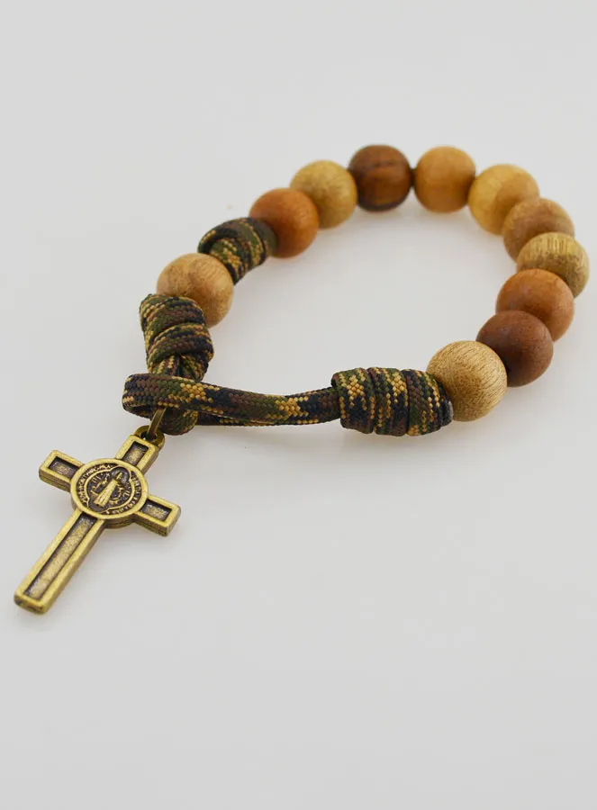 One Decade Bracelet Large Beads and Cross of Saint Benedict (pic 3)