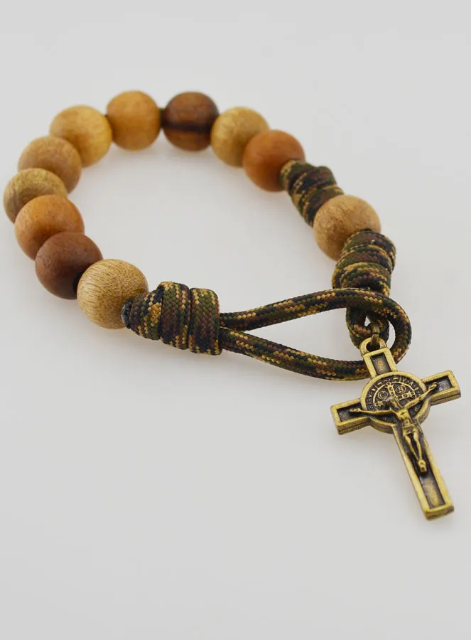 One Decade Bracelet Large Beads and Cross of Saint Benedict (pic 4)