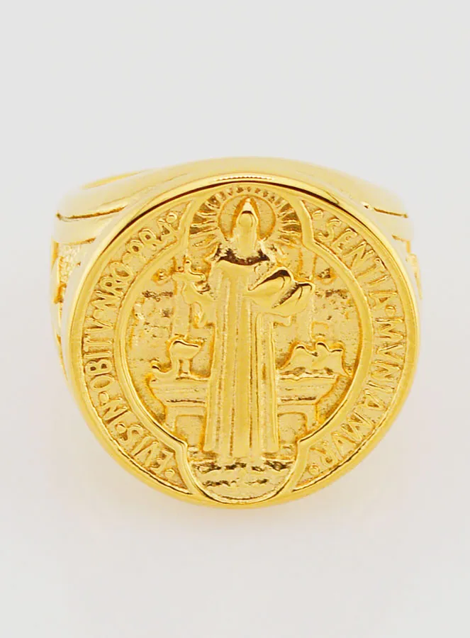 Saint Benedict Signet Ring - Size 59 (pic 1)