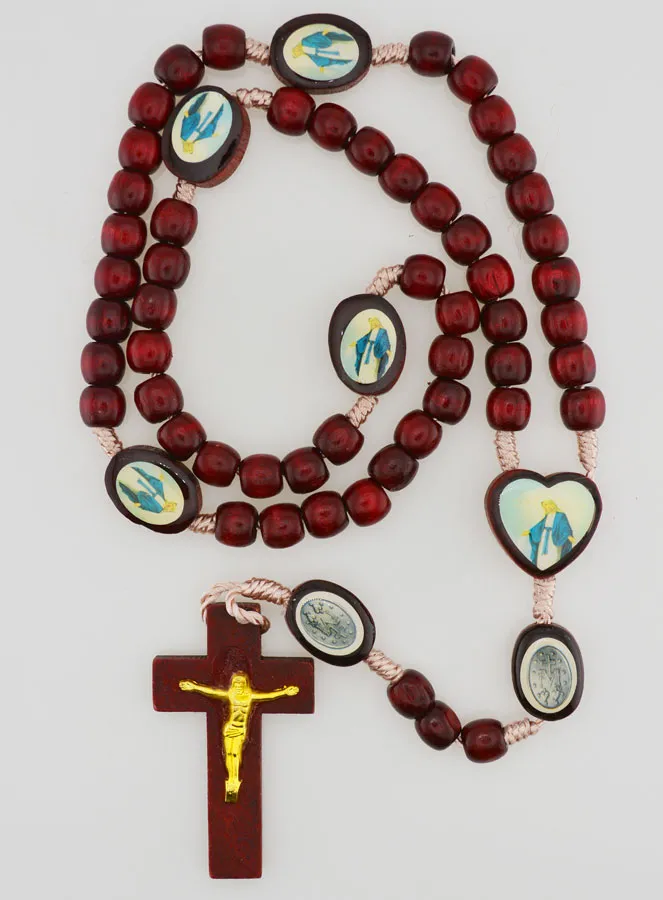 Miraculous Virgin Rosary - Wooden Beads (pic 1)