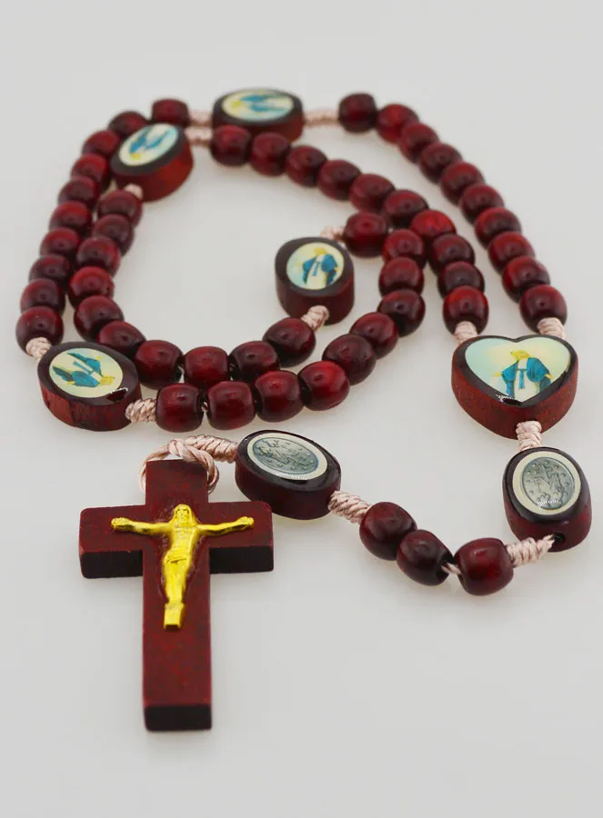 Miraculous Virgin Rosary - Wooden Beads (pic 2)