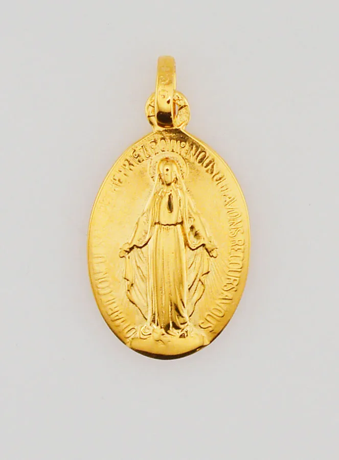 Gold-plated Miraculous Medal - 18mm (pic 1)