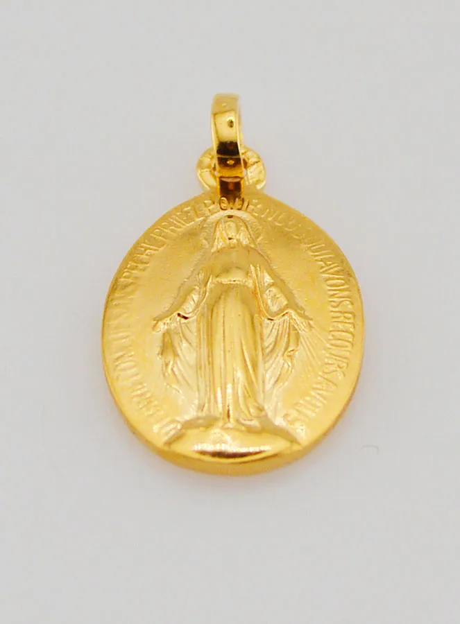 Gold-plated Miraculous Medal - 18mm (pic 2)