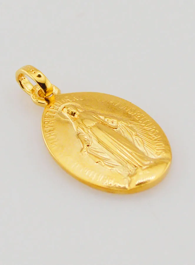 Gold-plated Miraculous Medal - 18mm (pic 3)