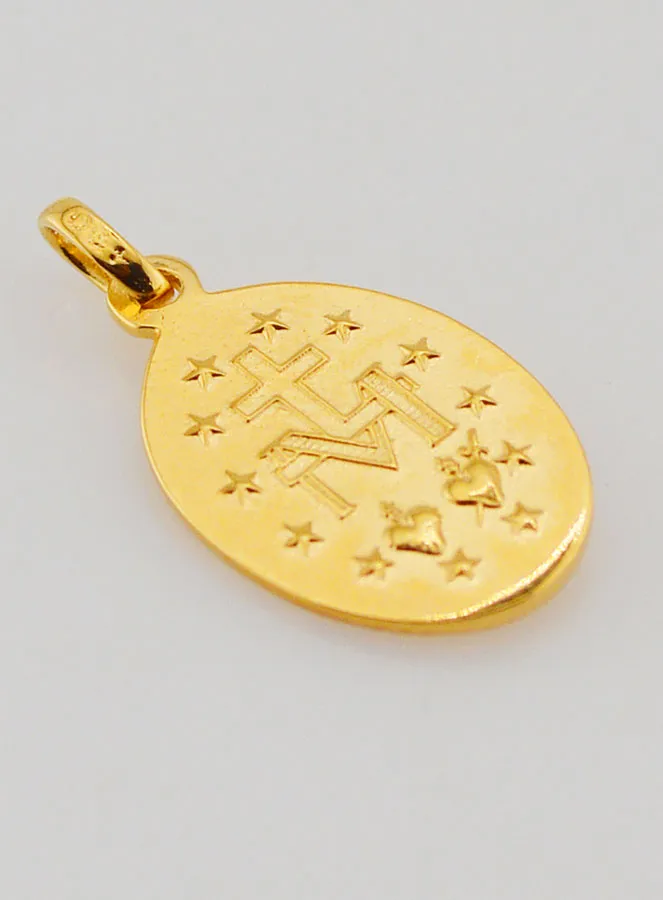 Gold-plated Miraculous Medal - 18mm (pic 4)