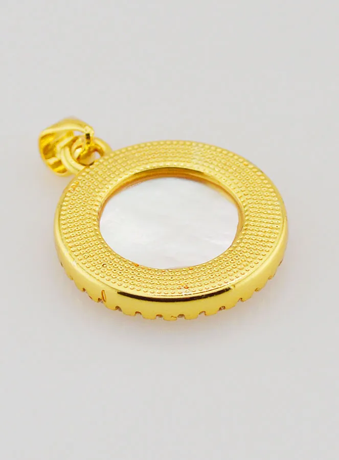 Saint Michael Medal in Brass and Mother-of-Pearl - 22mm (pic 4)