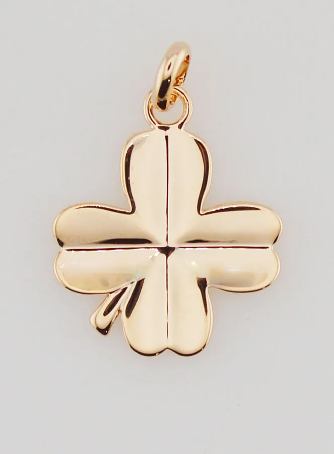 Gold-Plated Lucky Clover Pendant - 17mm (pic 1)