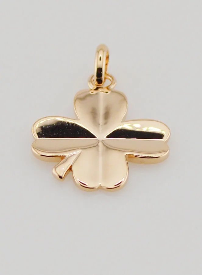 Gold-Plated Lucky Clover Pendant - 17mm (pic 2)