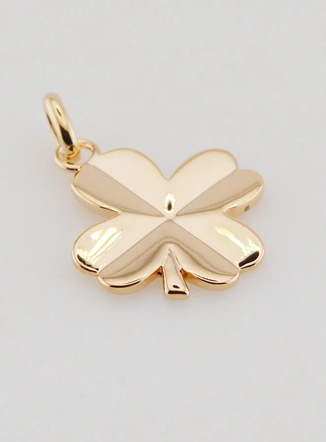 Gold-Plated Lucky Clover Pendant - 17mm (pic 3)