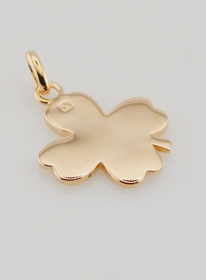 Gold-Plated Lucky Clover Pendant - 17mm (pic 4)