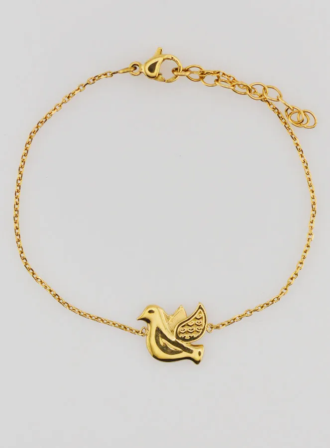 Holy Spirit Dove Bracelet - Golden Stainless Steel (pic 1)
