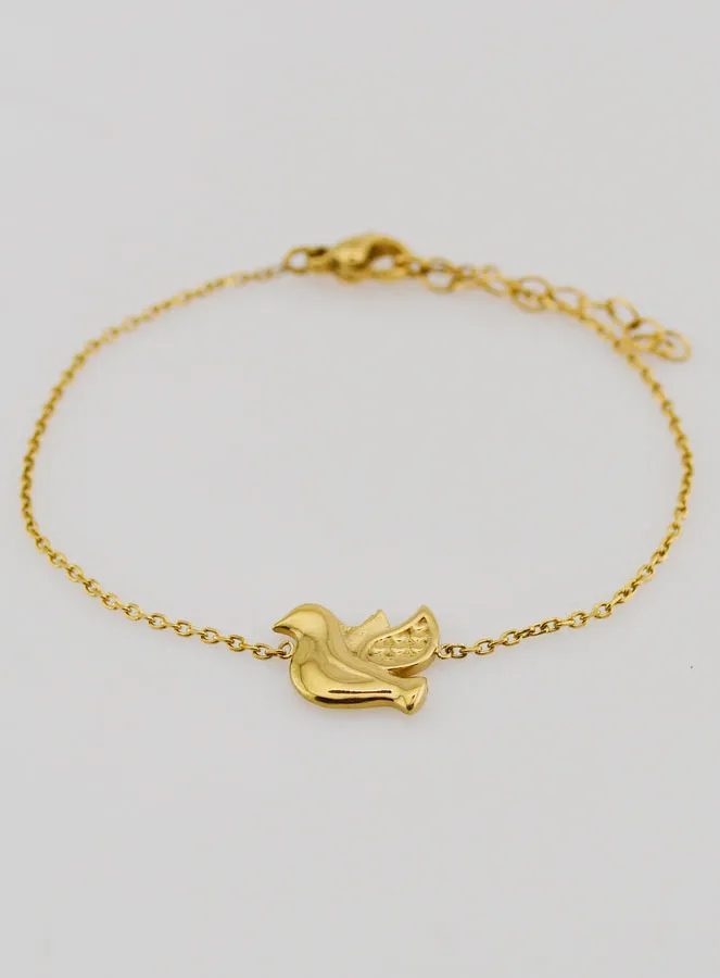 Holy Spirit Dove Bracelet - Golden Stainless Steel (pic 2)