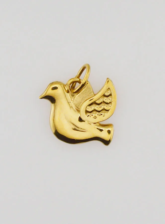 Holy Spirit Dove Pendant - Golden Stainless Steel (pic 1)