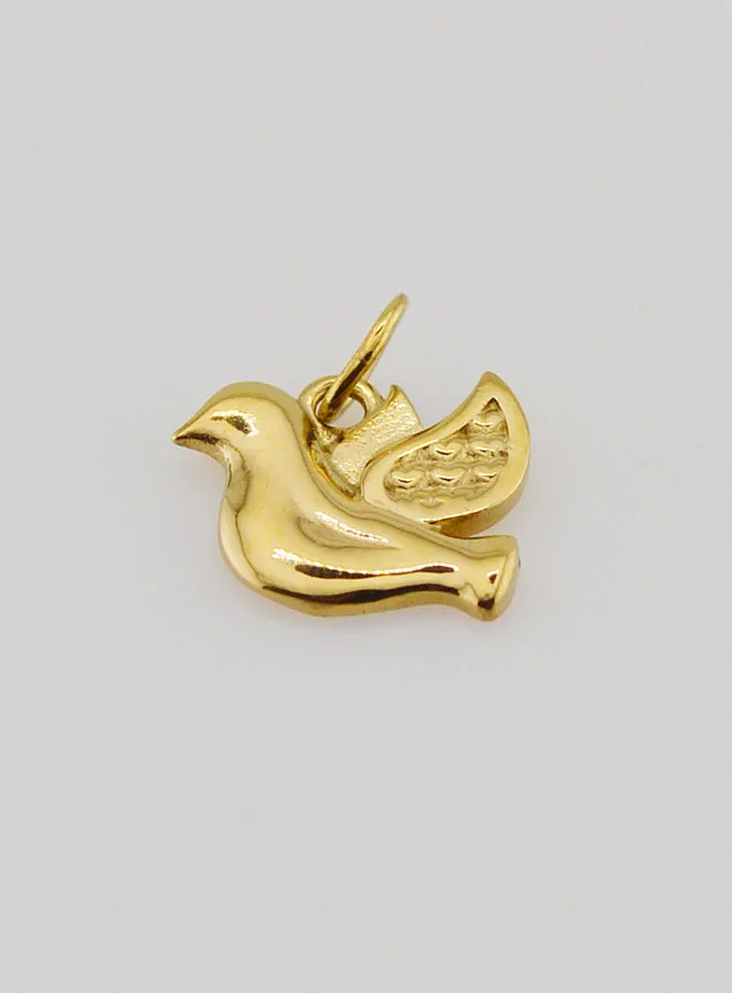 Holy Spirit Dove Pendant - Golden Stainless Steel (pic 2)