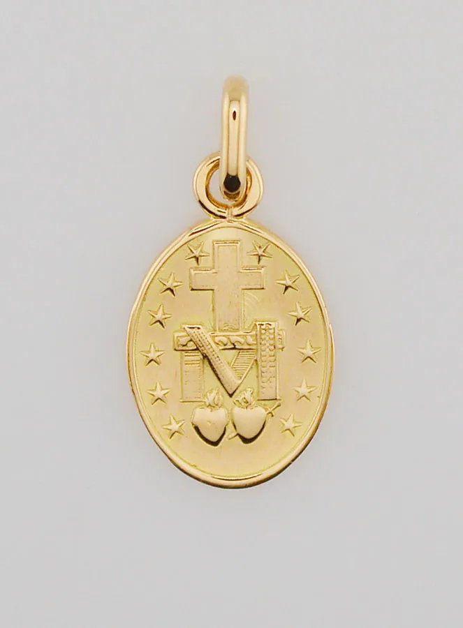 Miraculous Medal 18k Gold - 15mm (pic 2)