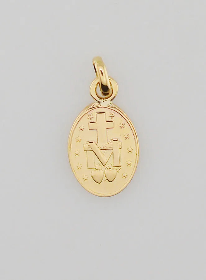Miraculous Medal 18k Gold - 10mm (pic 2)