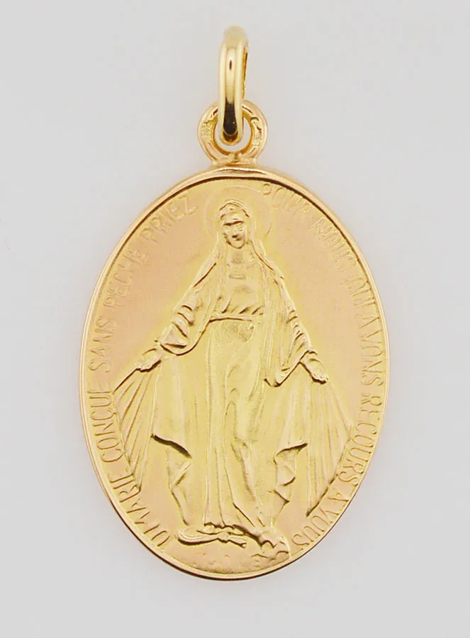 Miraculous Medal in 18k Gold - 25mm (pic 1)