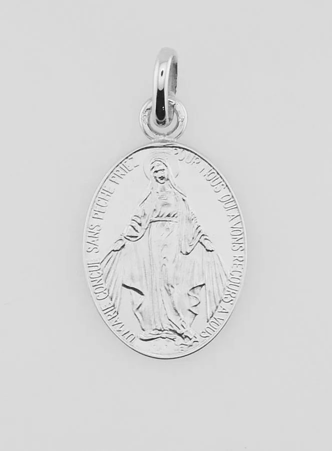 Miraculous Medal 18k White Gold - 20mm (pic 1)