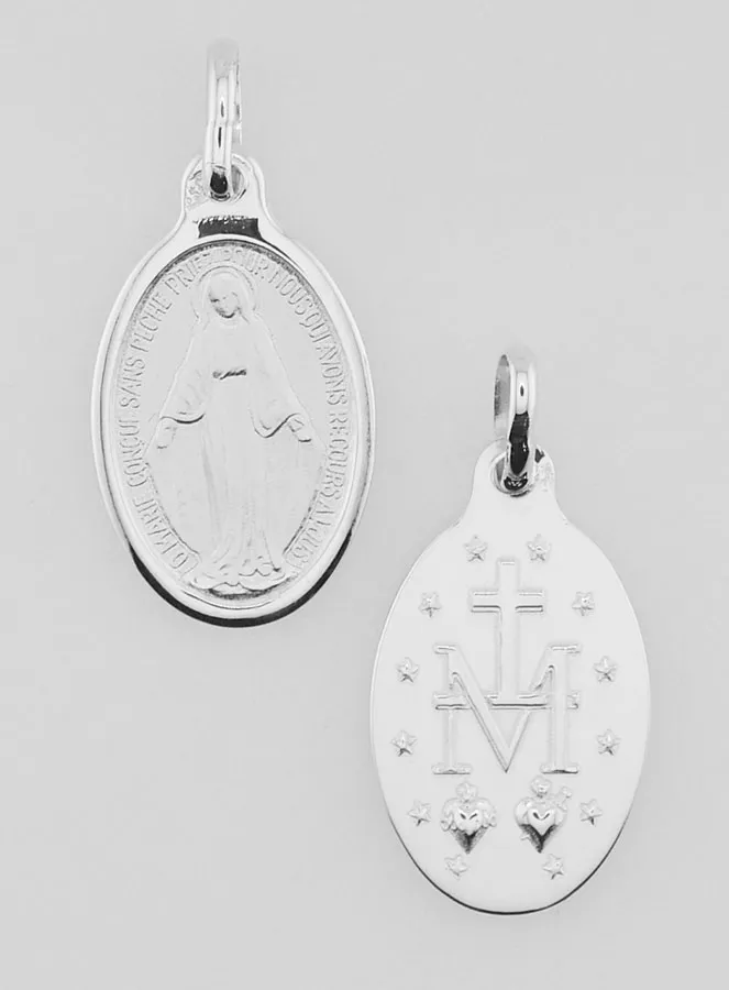 Solid Silver Miraculous Medal - 19mm (pic 1)