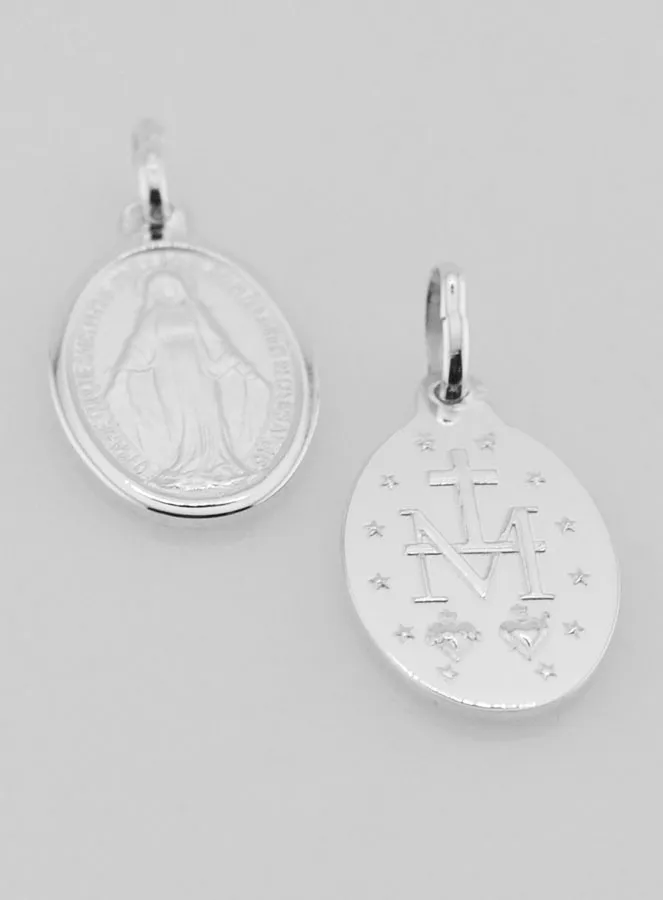 Solid Silver Miraculous Medal - 19mm (pic 2)
