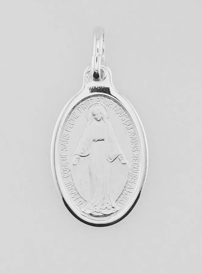 Solid Silver Miraculous Medal - 19mm (pic 3)