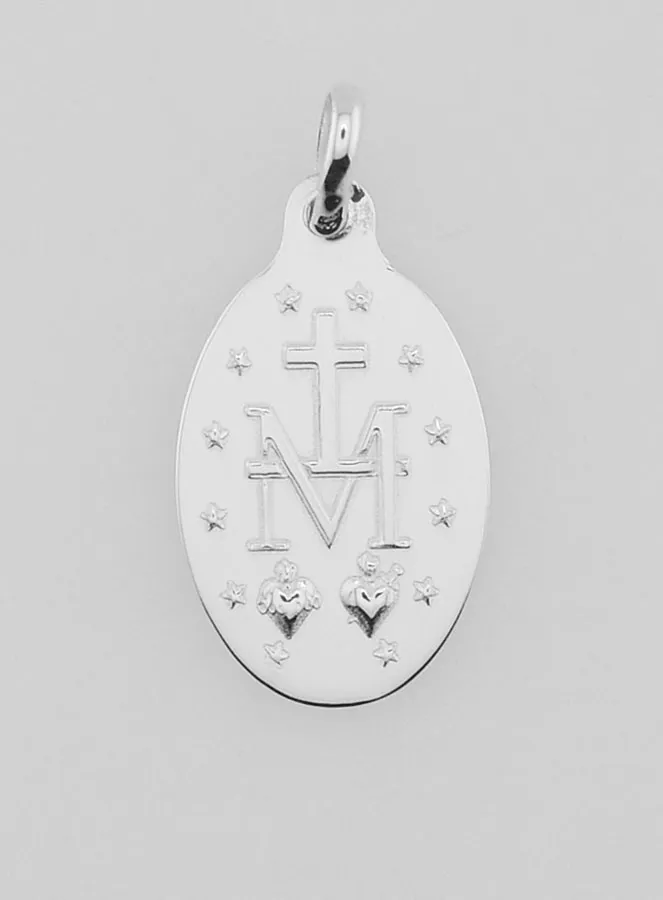 Solid Silver Miraculous Medal - 19mm (pic 4)