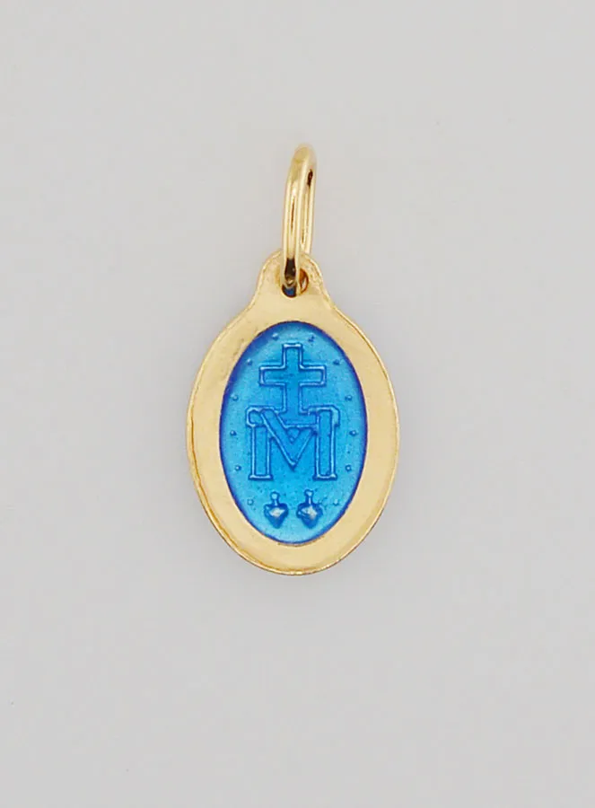 Miraculous Medal in Gold-Plated Silver with Enamel - 13mm (pic 4)