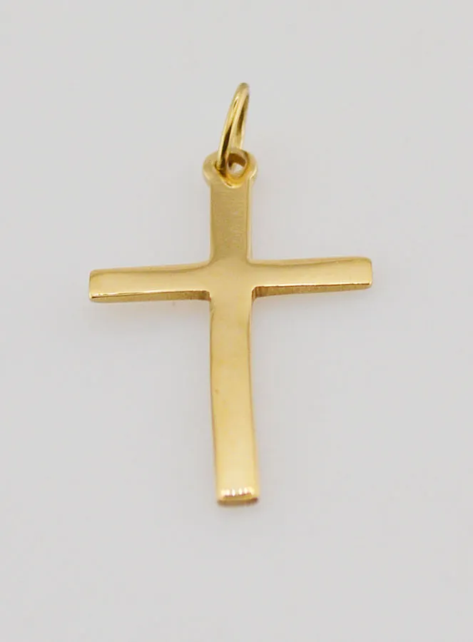 Golden Stainless Steel Cross Pendant - 26mm (pic 2)