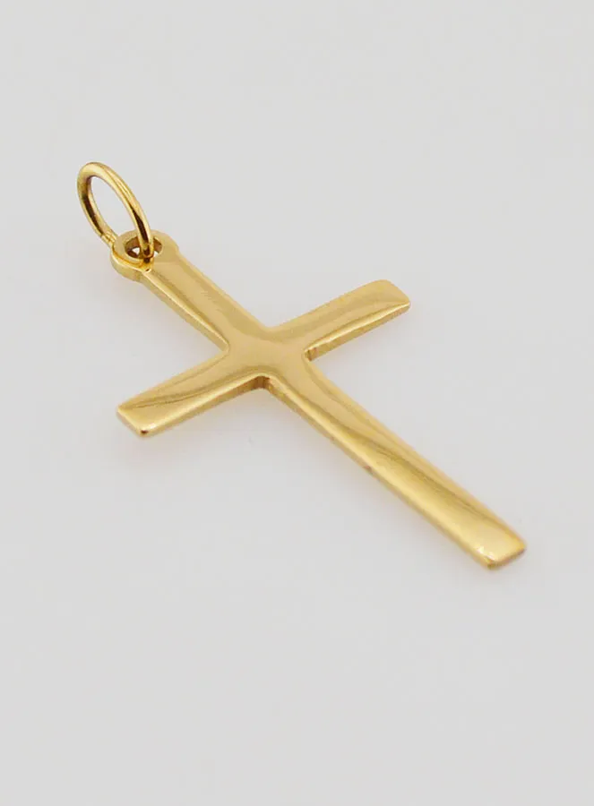 Golden Stainless Steel Cross Pendant - 26mm (pic 3)
