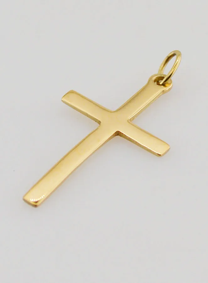 Golden Stainless Steel Cross Pendant - 26mm (pic 4)