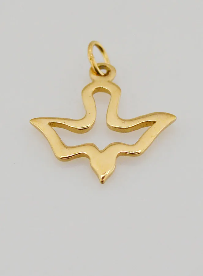 Holy Spirit Medal in Golden Stainless Steel (pic 2)