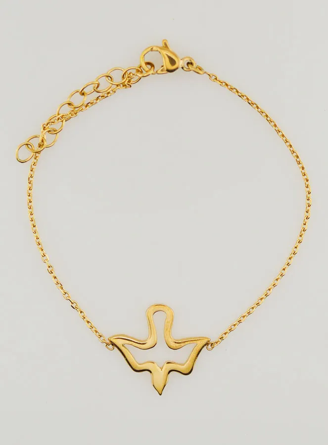 Bracelet Openwork Holy Spirit in Golden Stainless Steel (pic 1)
