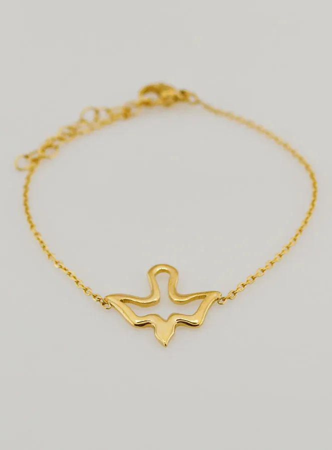 Bracelet Openwork Holy Spirit in Golden Stainless Steel (pic 2)