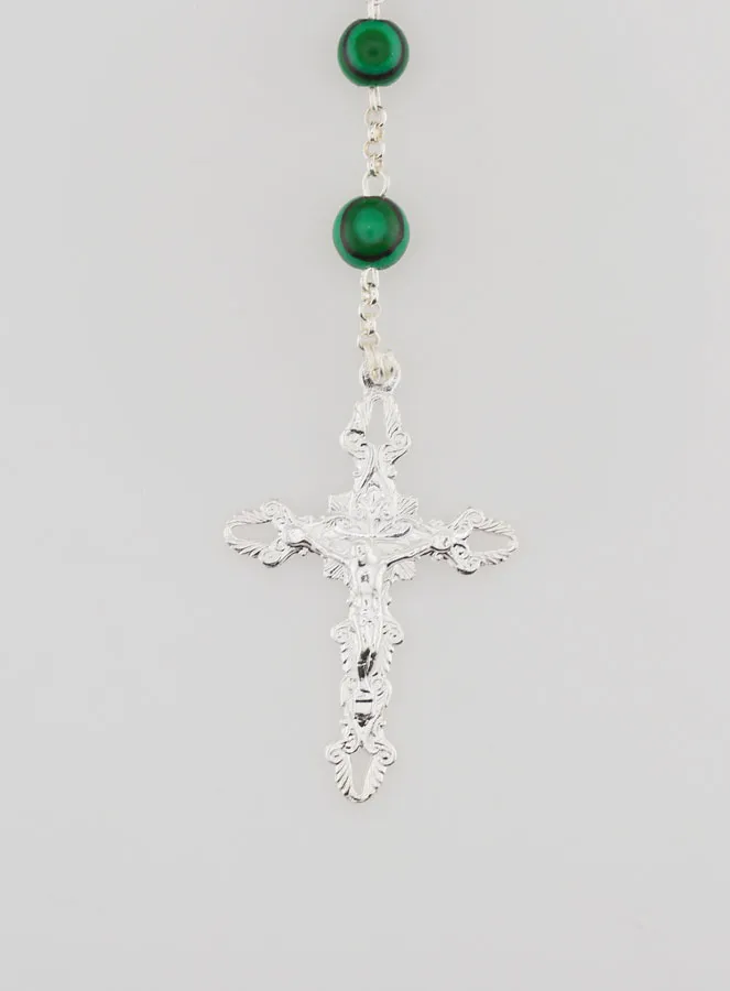 Miraculous Virgin Rosary 925 Silver and Malachite (pic 3)