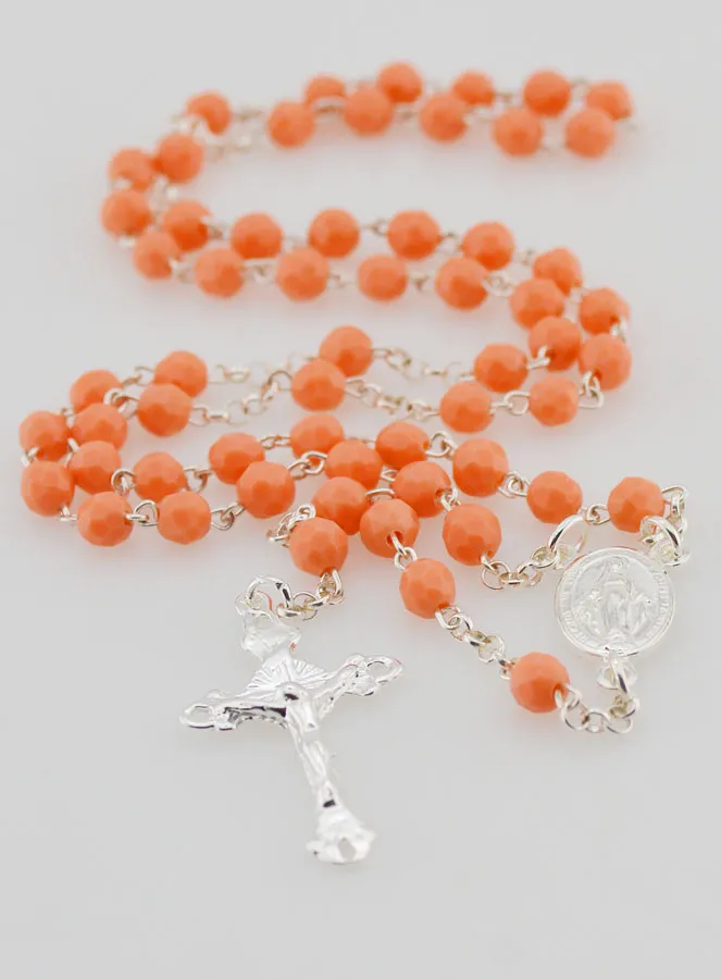 Miraculous Virgin Rosary in 925 Silver and Coral (pic 2)