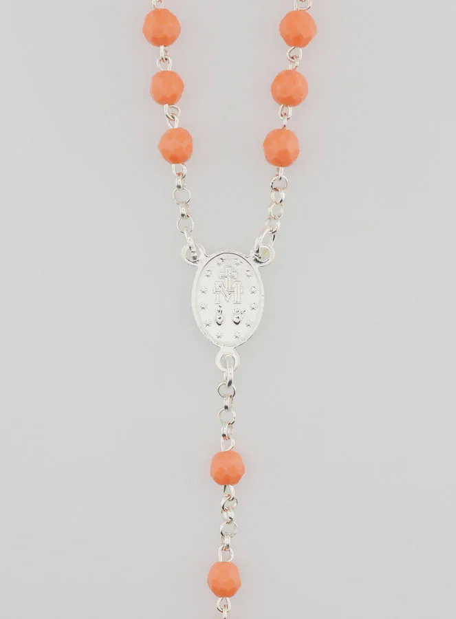 Miraculous Virgin Rosary in 925 Silver and Coral (pic 4)
