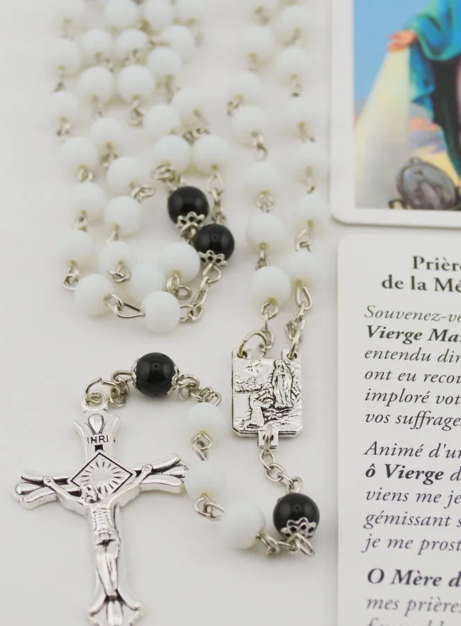 Pearl Rosary with Miraculous Virgin Card (pic 2)