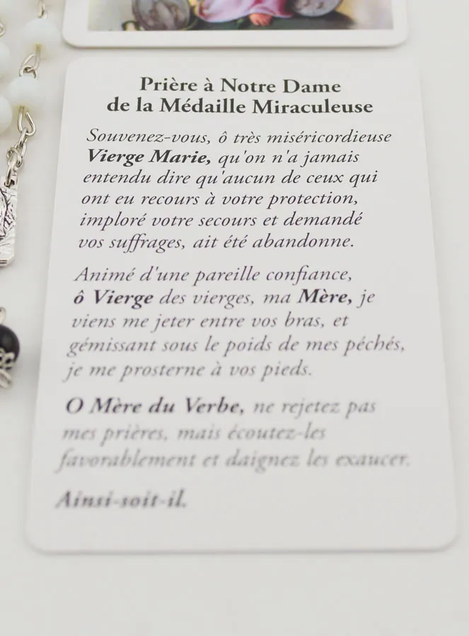 Pearl Rosary with Miraculous Virgin Card (pic 4)