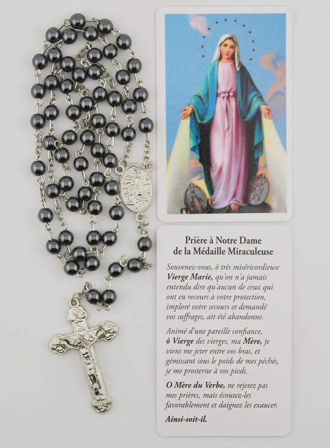 Rosary with Pearls and Miraculous Virgin Card (pic 1)