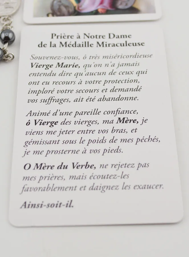 Rosary with Pearls and Miraculous Virgin Card (pic 4)