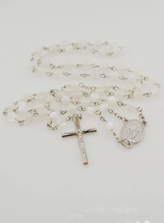 Miraculous Virgin Rosary White Beads (pic 2)